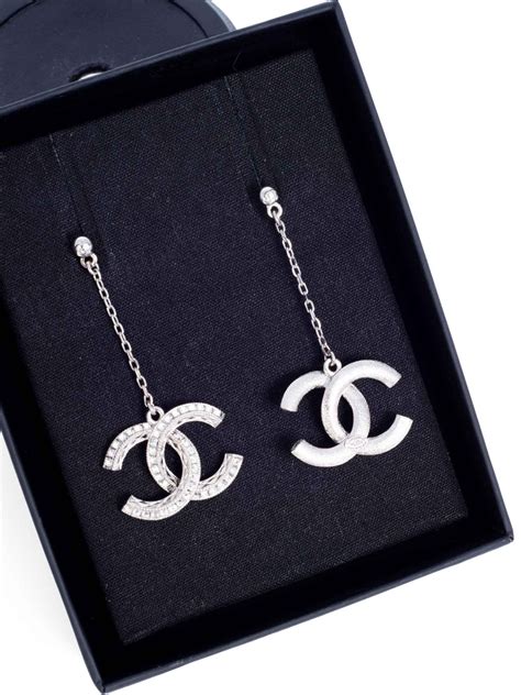 chanel earrings crystal replacement|Chanel swarovski crystal logo earrings.